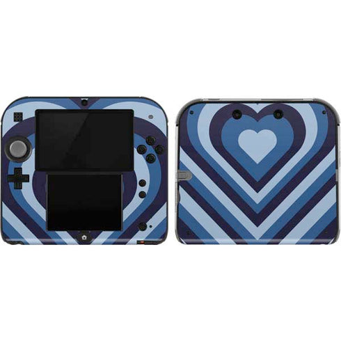 Blue Heart Pattern Nintendo 2DS Skin