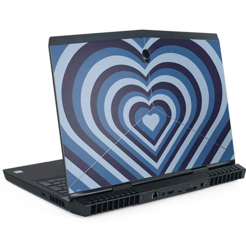 Blue Heart Pattern Dell Alienware Skin