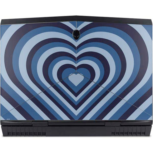 Blue Heart Pattern Dell Alienware Skin