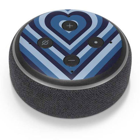 Blue Heart Pattern Amazon Echo Dot Skin