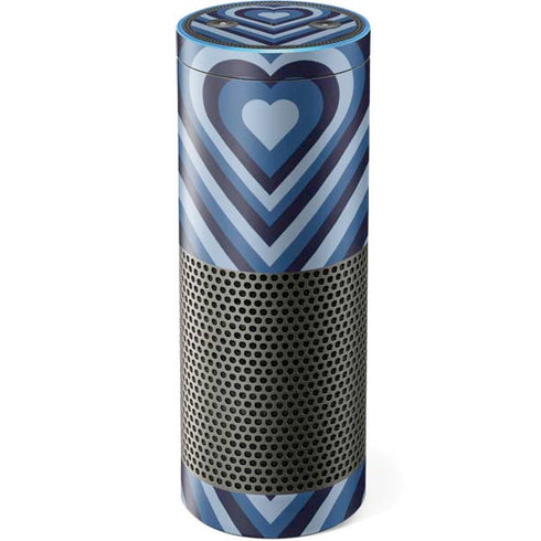 Blue Heart Pattern Amazon Echo Skin