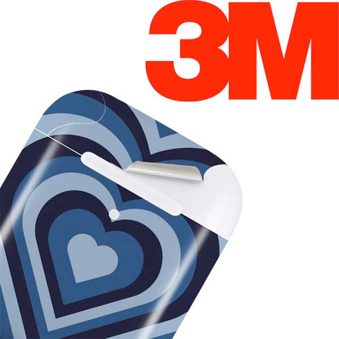 Blue Heart Pattern Apple AirPods Skin