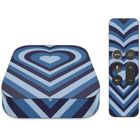 Blue Heart Pattern Apple TV Skin