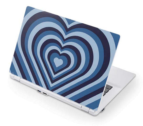Blue Heart Pattern Acer Chromebook Skin