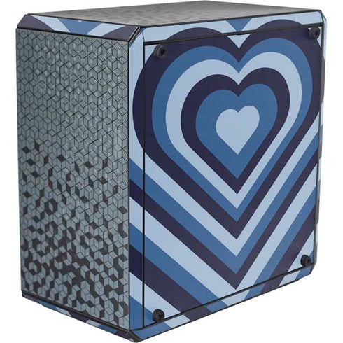 Blue Heart Pattern Cooler Master MasterBox Q300L Mini Tower Skin