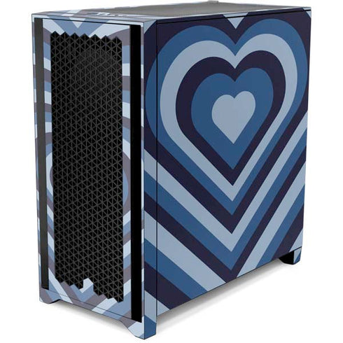 Blue Heart Pattern Corsair 4000D Tempered Glass Mid-Tower ATX Case Skin