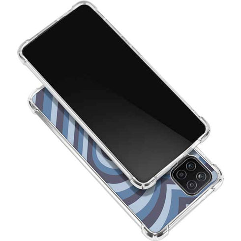 Blue Heart Pattern Galaxy A12 Clear Case