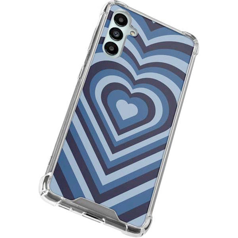 Blue Heart Pattern Galaxy A15 5G Clear Case