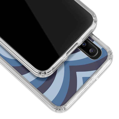 Blue Heart Pattern Galaxy A20 Clear Case