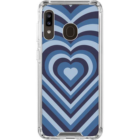 Blue Heart Pattern Galaxy A30 Clear Case