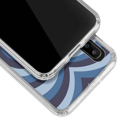 Blue Heart Pattern Galaxy A30 Clear Case