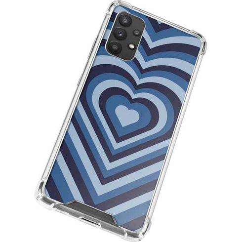 Blue Heart Pattern Galaxy A32 5G Clear Case