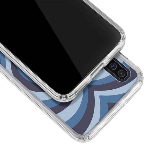Blue Heart Pattern Galaxy A50 Clear Case
