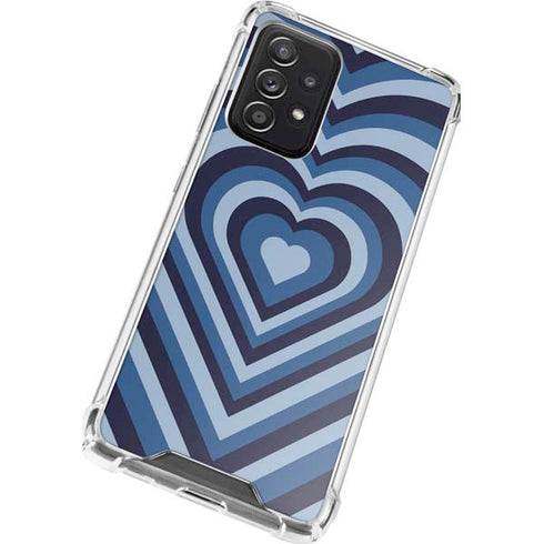 Blue Heart Pattern Galaxy A52 5G Clear Case