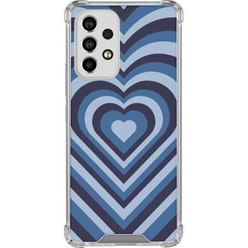 Blue Heart Pattern Galaxy A53 5G Clear Case