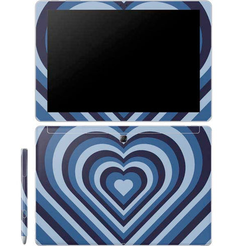 Blue Heart Pattern Galaxy Book 12in Skin