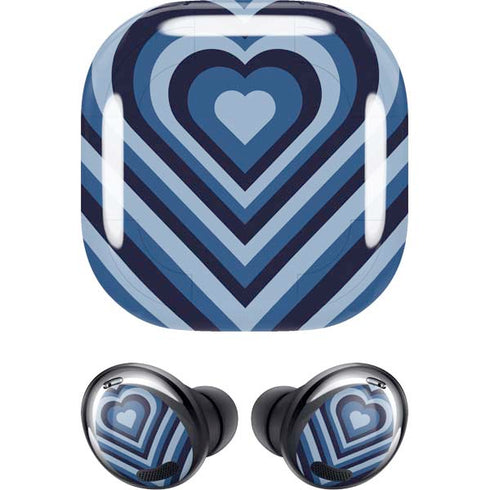 Blue Heart Pattern Galaxy Buds Pro Skin