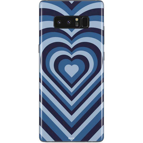 Blue Heart Pattern Galaxy Note 8 Skin