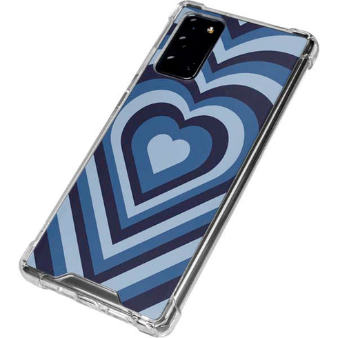 Blue Heart Pattern Galaxy Note20 5G Clear Case