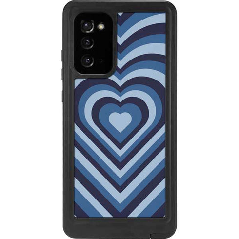 Blue Heart Pattern Galaxy Note20 5G Waterproof Case