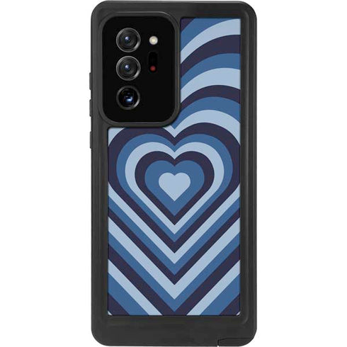 Blue Heart Pattern Galaxy Note20 Ultra 5G Waterproof Case