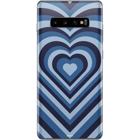 Blue Heart Pattern Galaxy S10 Plus Skin