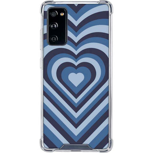 Blue Heart Pattern Galaxy S20 FE Clear Case