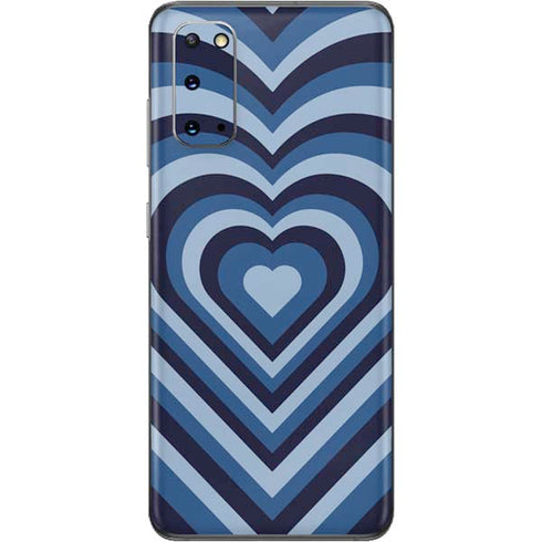 Blue Heart Pattern Galaxy S20 Skin