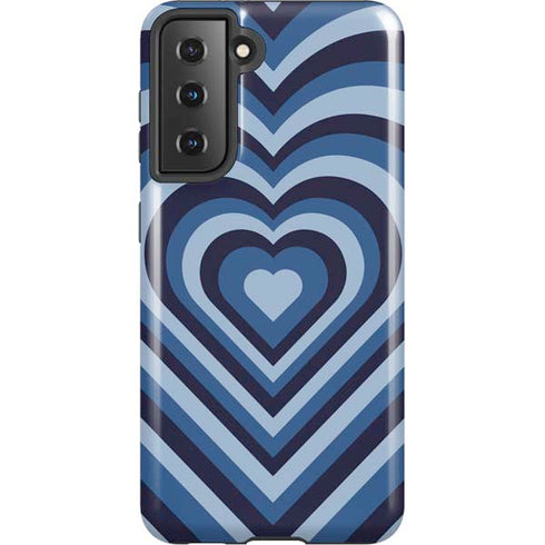 Blue Heart Pattern Galaxy S21 5G Pro Case