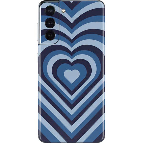 Blue Heart Pattern Galaxy S21 5G Skin