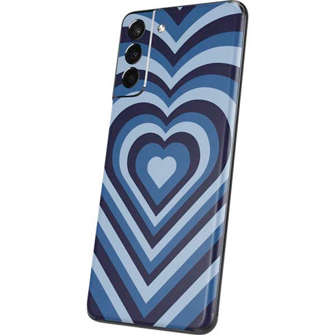Blue Heart Pattern Galaxy S21 5G Skin