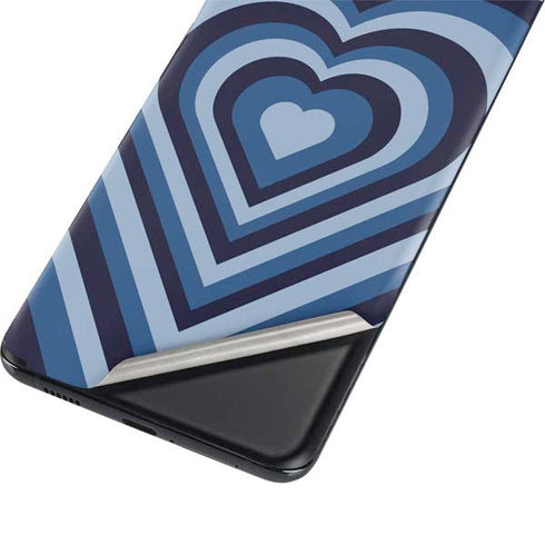 Blue Heart Pattern Galaxy S21 5G Skin