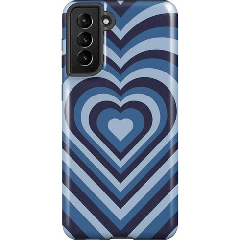 Blue Heart Pattern Galaxy S21 FE Pro Case