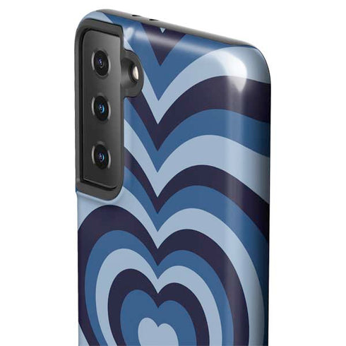 Blue Heart Pattern Galaxy S21 FE Pro Case