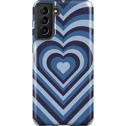 Blue Heart Pattern Galaxy S21 Plus 5G Pro Case