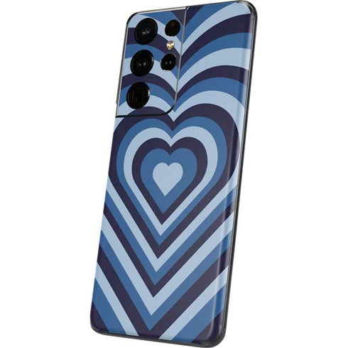 Blue Heart Pattern Galaxy S21 Ultra 5G Skin