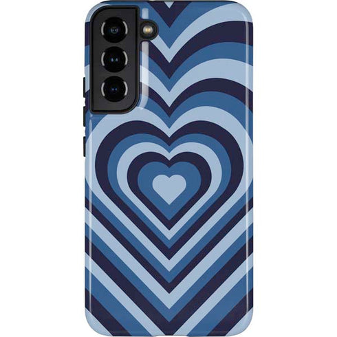 Blue Heart Pattern Galaxy S22 Plus Pro Case