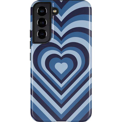 Blue Heart Pattern Galaxy S22 Pro Case