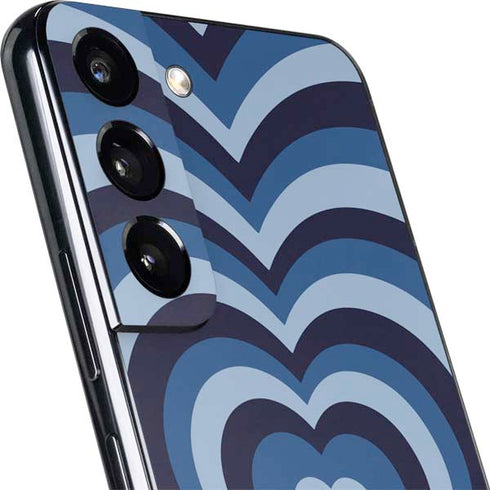 Blue Heart Pattern Galaxy S22 Skin