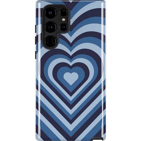 Blue Heart Pattern Galaxy S22 Ultra Pro Case