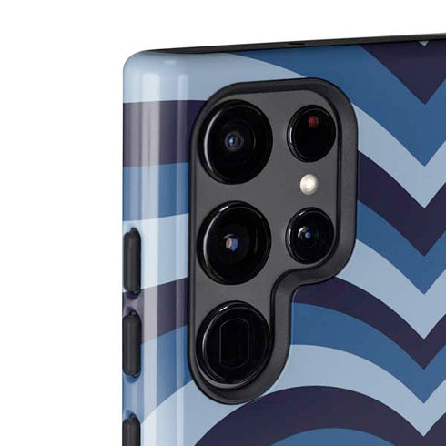 Blue Heart Pattern Galaxy S22 Ultra Pro Case