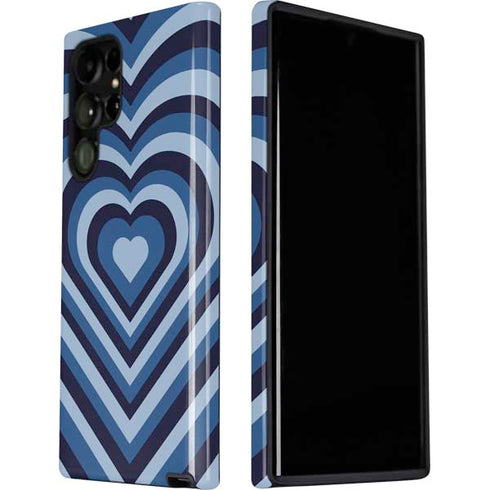Blue Heart Pattern Galaxy S22 Ultra Pro Case