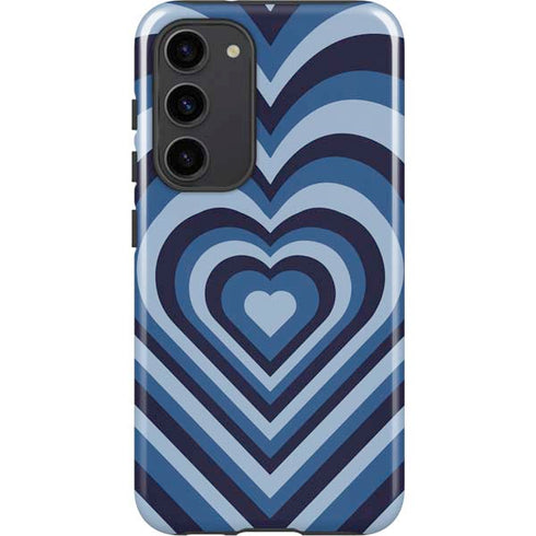 Blue Heart Pattern Galaxy S23 Plus Pro Case