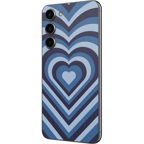 Blue Heart Pattern Galaxy S23 Plus Skin