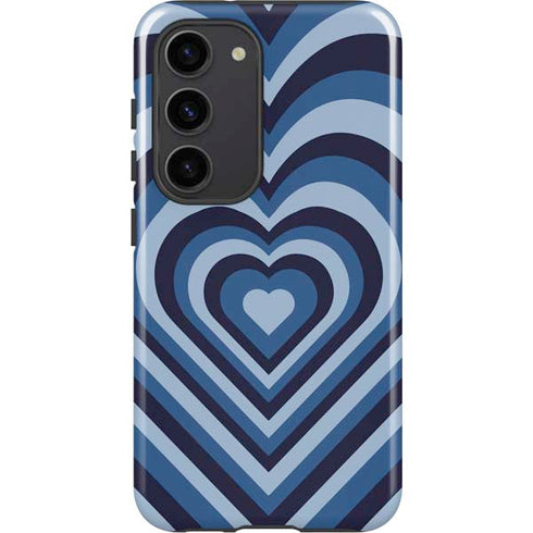 Blue Heart Pattern Galaxy S23 Pro Case