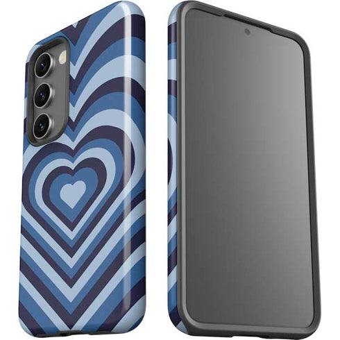 Blue Heart Pattern Galaxy S23 Pro Case