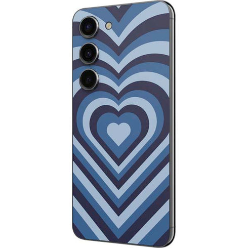 Blue Heart Pattern Galaxy S23 Skin