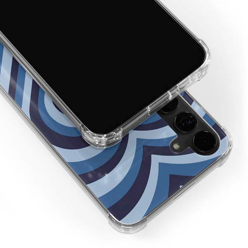 Blue Heart Pattern Galaxy S24 Plus Clear Case
