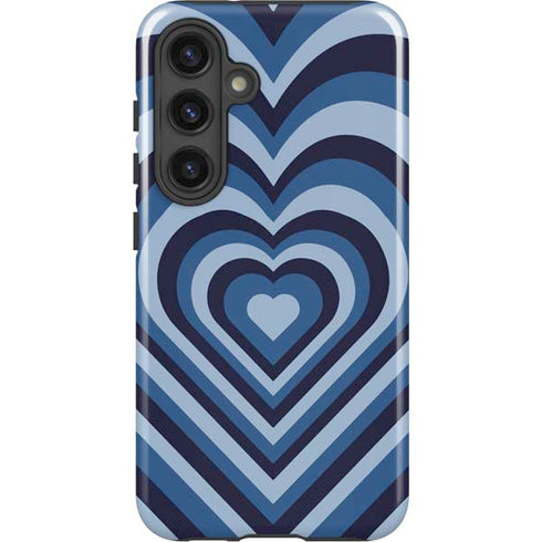 Blue Heart Pattern Galaxy S24 Plus Impact Case