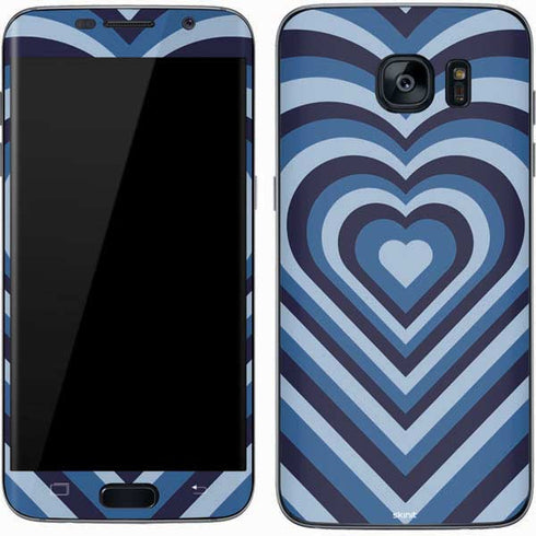 Blue Heart Pattern Galaxy S7 Skin